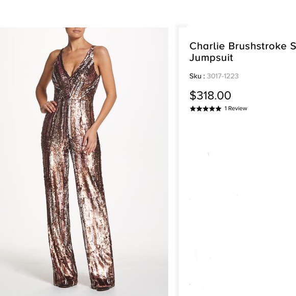 Dress The Population Brushstroke Sequin Jumpsuit - Picture 8 of 8